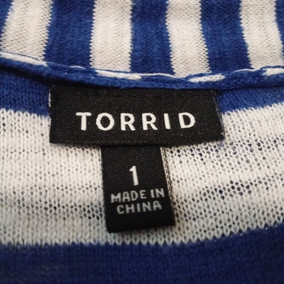 TORRID open front striped cardigan - size 1 - Picture 5 of 7